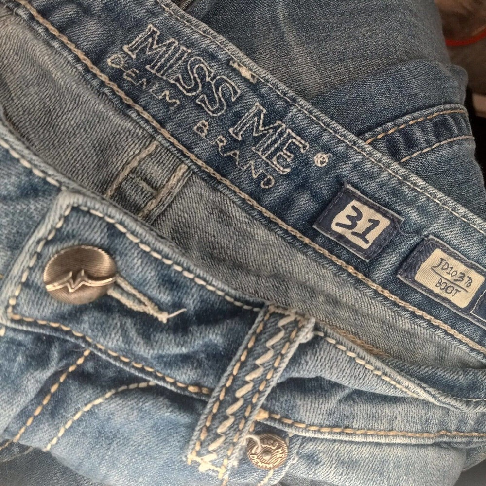 Miss Me JD1037B Women's Light Blue Cotton 5-Pockets Bootcut Jeans Size 31 - Picture 4 of 7